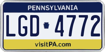 PA license plate LGD4772