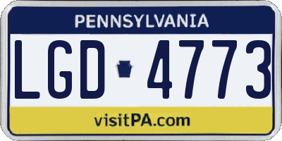 PA license plate LGD4773