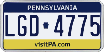 PA license plate LGD4775