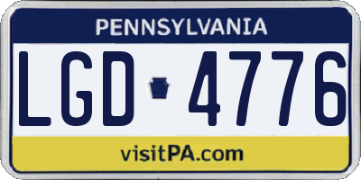 PA license plate LGD4776