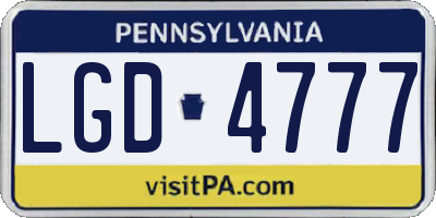 PA license plate LGD4777