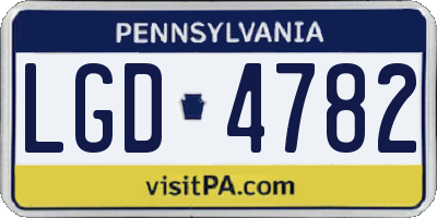 PA license plate LGD4782