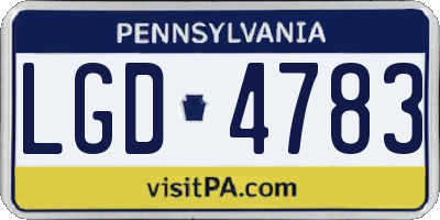 PA license plate LGD4783