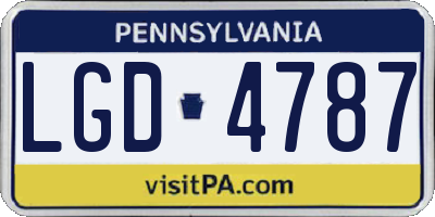 PA license plate LGD4787