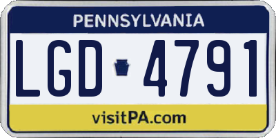 PA license plate LGD4791