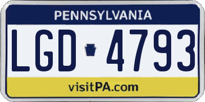 PA license plate LGD4793