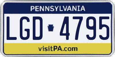 PA license plate LGD4795