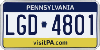 PA license plate LGD4801