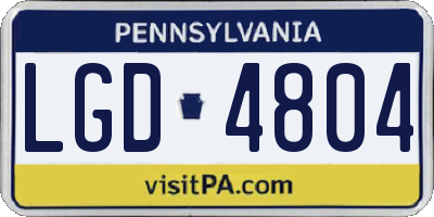 PA license plate LGD4804