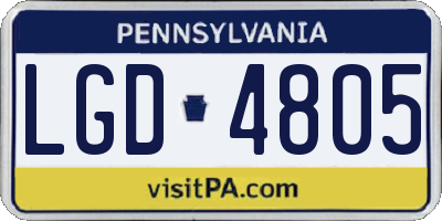 PA license plate LGD4805