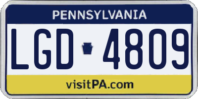 PA license plate LGD4809