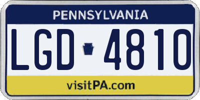 PA license plate LGD4810
