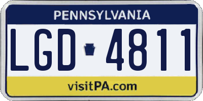 PA license plate LGD4811