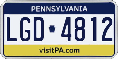 PA license plate LGD4812