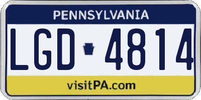 PA license plate LGD4814