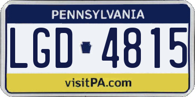 PA license plate LGD4815