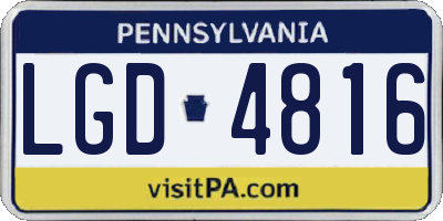 PA license plate LGD4816