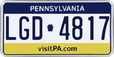 PA license plate LGD4817