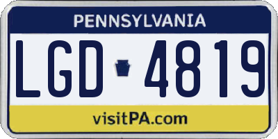 PA license plate LGD4819