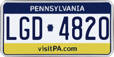 PA license plate LGD4820
