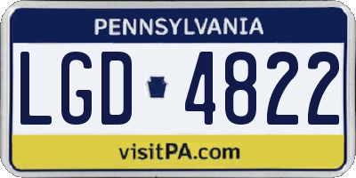 PA license plate LGD4822