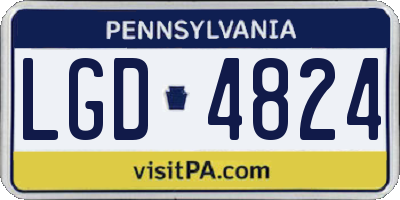 PA license plate LGD4824