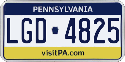 PA license plate LGD4825