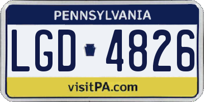PA license plate LGD4826