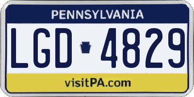 PA license plate LGD4829