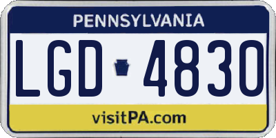 PA license plate LGD4830