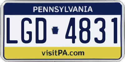 PA license plate LGD4831