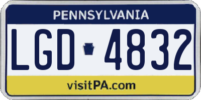 PA license plate LGD4832