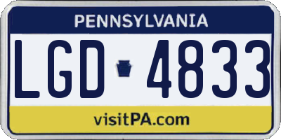 PA license plate LGD4833