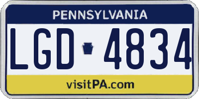 PA license plate LGD4834