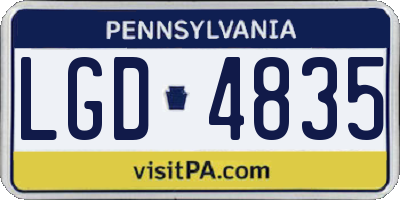 PA license plate LGD4835