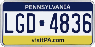 PA license plate LGD4836