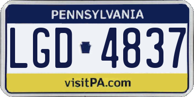 PA license plate LGD4837