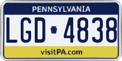 PA license plate LGD4838