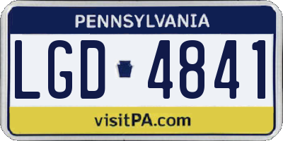 PA license plate LGD4841