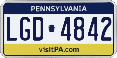 PA license plate LGD4842