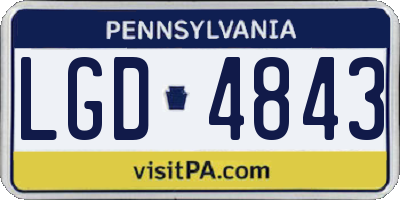 PA license plate LGD4843