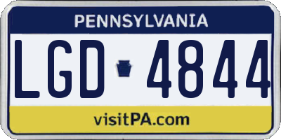 PA license plate LGD4844