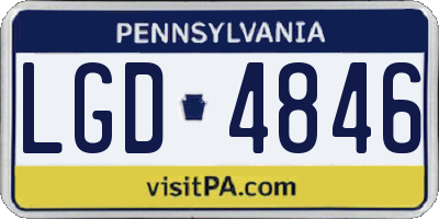 PA license plate LGD4846