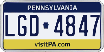 PA license plate LGD4847