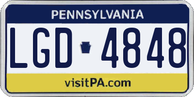 PA license plate LGD4848