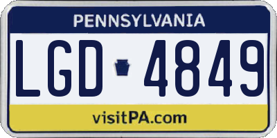 PA license plate LGD4849