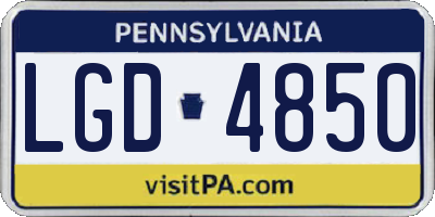 PA license plate LGD4850