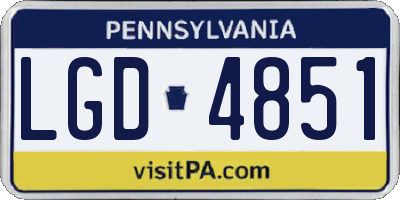 PA license plate LGD4851