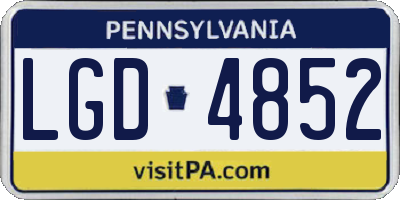 PA license plate LGD4852