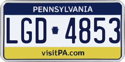 PA license plate LGD4853